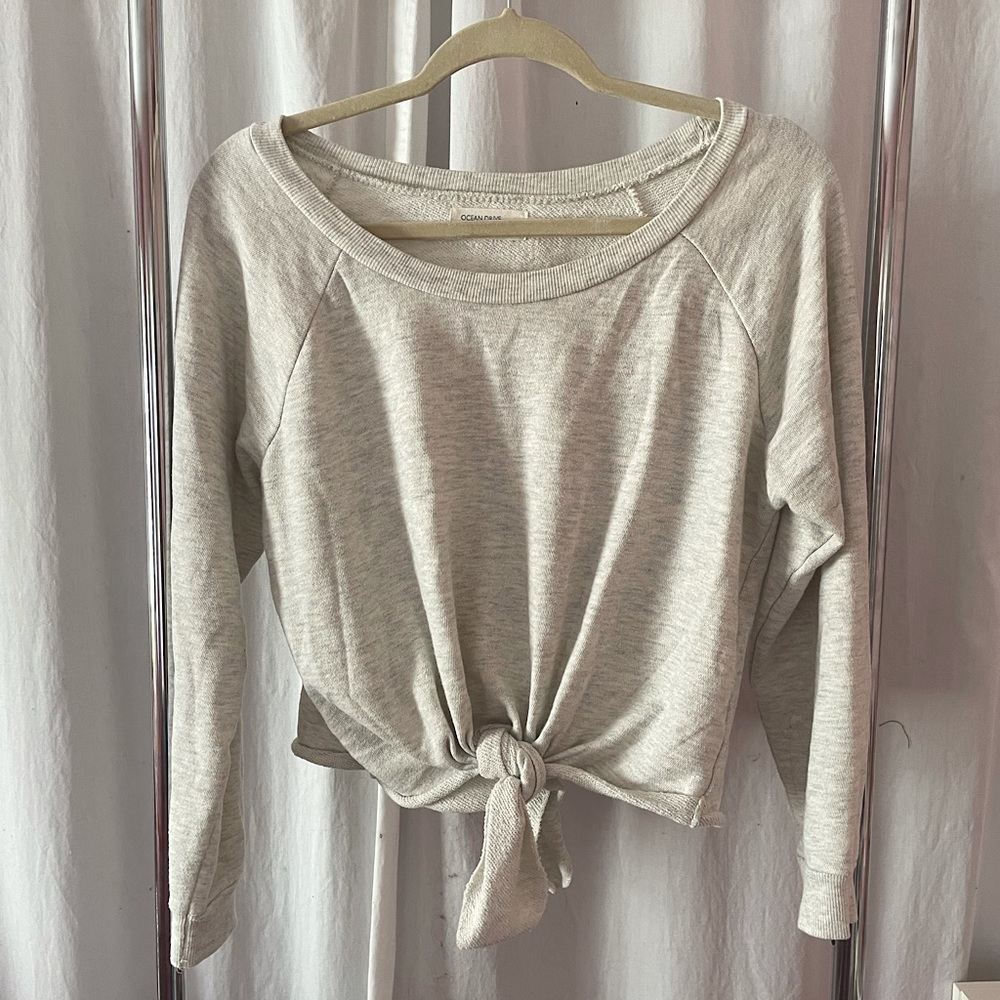 Ocean Drive Tie Front Sweatshirt